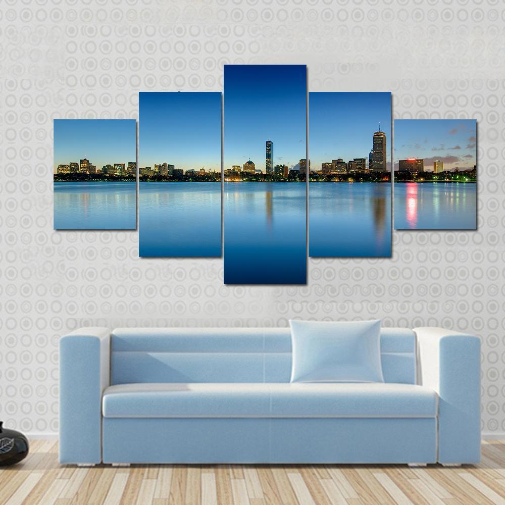 Skyline Of Boston's Back Bay Area Canvas Wall Art-4 Pop-Gallery Wrap-50" x 32"-Tiaracle