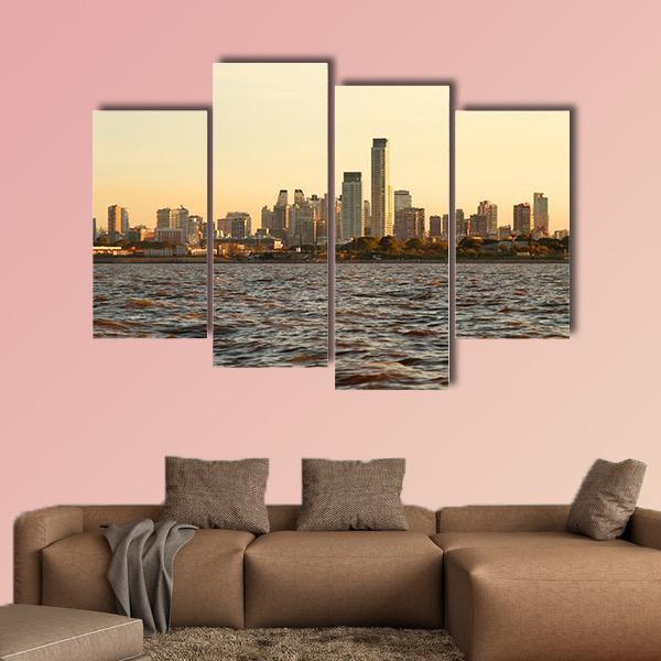 Skyline Of Buenos Aires In Argentina Canvas Wall Art-4 Pop-Gallery Wrap-50" x 32"-Tiaracle
