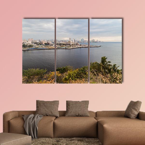 Skyline Of Havana Cuba Canvas Wall Art-3 Horizontal-Gallery Wrap-37" x 24"-Tiaracle