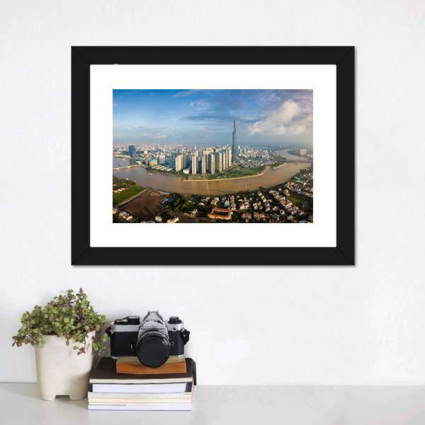 Skyline Of Ho Chi Minh Canvas Wall Art-1 Piece-Framed Print-20" x 16"-Tiaracle