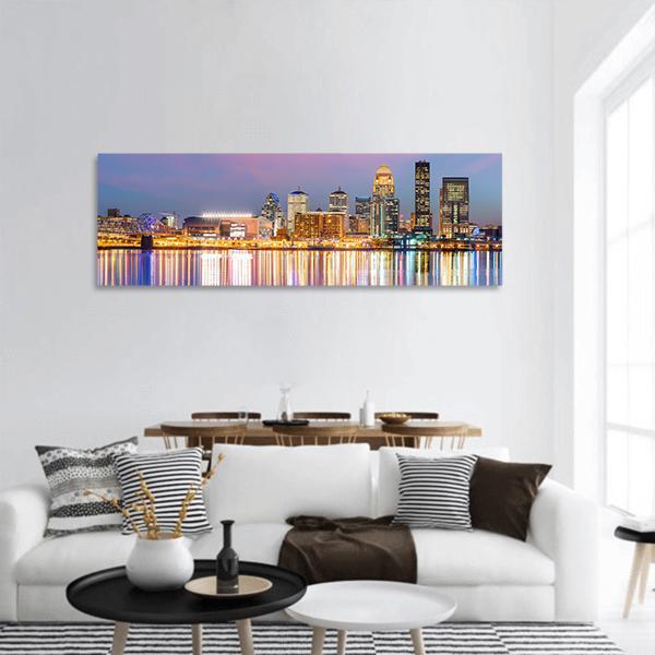 Louisville Skyline Panoramic Canvas Wall Art-1 Piece-36" x 12"-Tiaracle