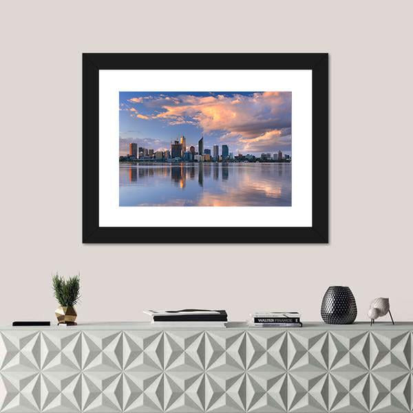 Skyline Of Perth Canvas Wall Art-1 Piece-Framed Print-20" x 16"-Tiaracle