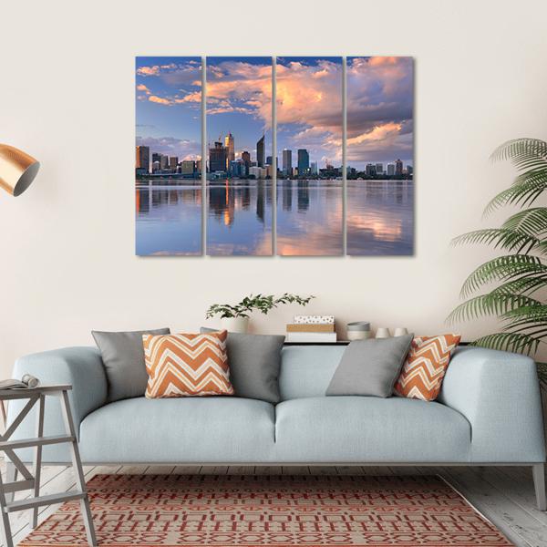 Skyline Of Perth Canvas Wall Art-4 Horizontal-Gallery Wrap-34" x 24"-Tiaracle