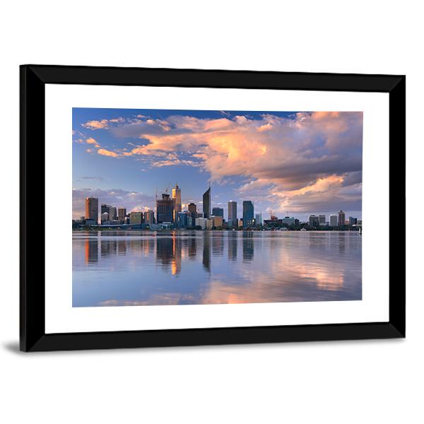 Skyline Of Perth Canvas Wall Art-3 Horizontal-Gallery Wrap-25" x 16"-Tiaracle