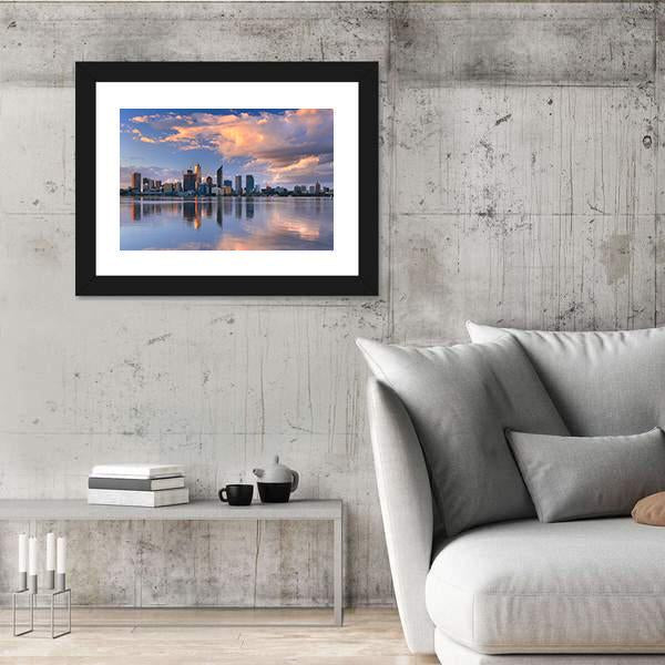 Skyline Of Perth Canvas Wall Art-3 Horizontal-Gallery Wrap-25" x 16"-Tiaracle