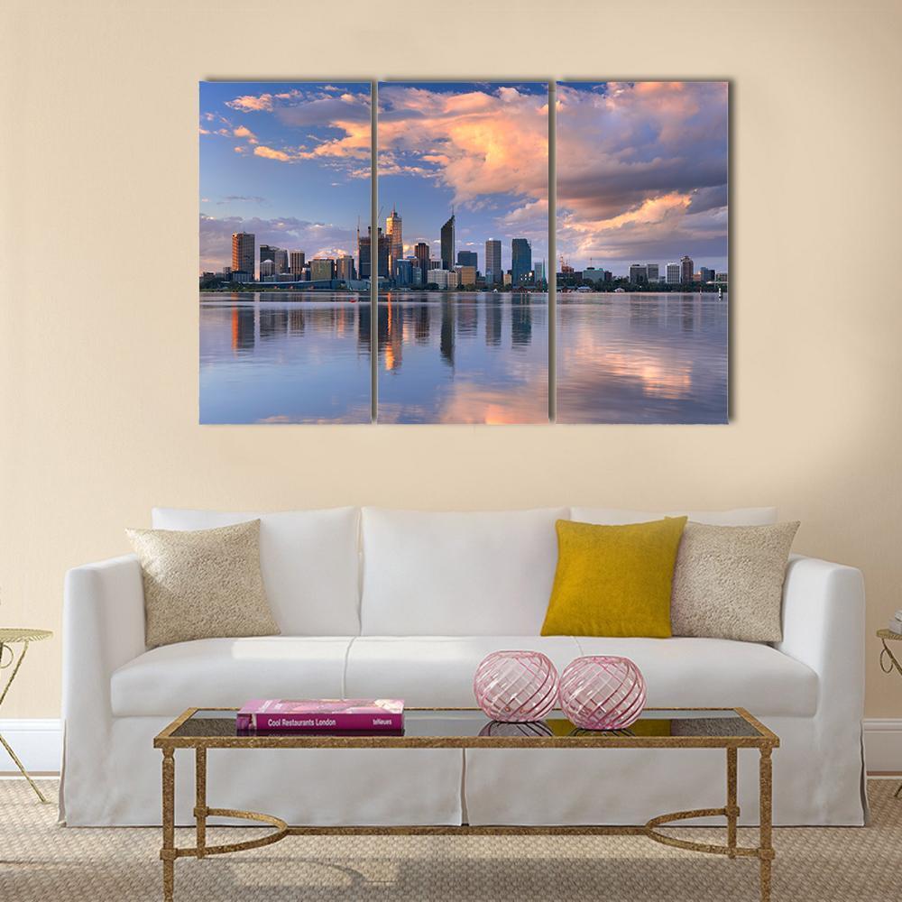 Skyline Of Perth Canvas Wall Art-3 Horizontal-Gallery Wrap-37" x 24"-Tiaracle