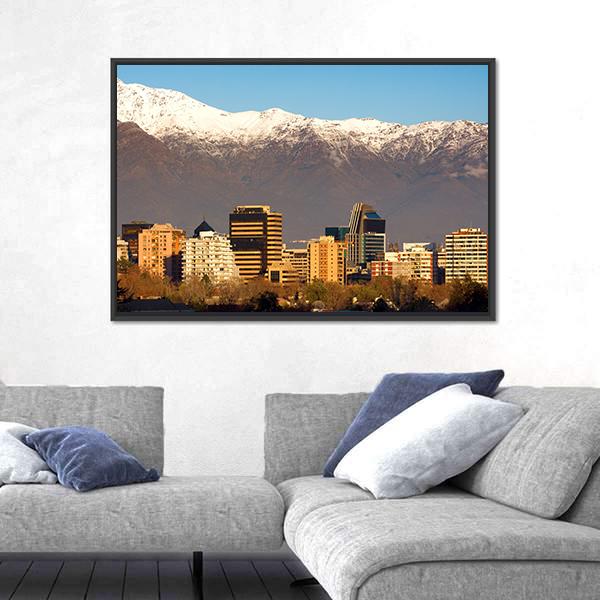 Skyline Of Providencia District In Santiago De Chile Canvas Wall Art-3 Horizontal-Gallery Wrap-25" x 16"-Tiaracle