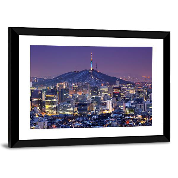 Skyline Of Seoul Canvas Wall Art-5 Horizontal-Gallery Wrap-22" x 12"-Tiaracle