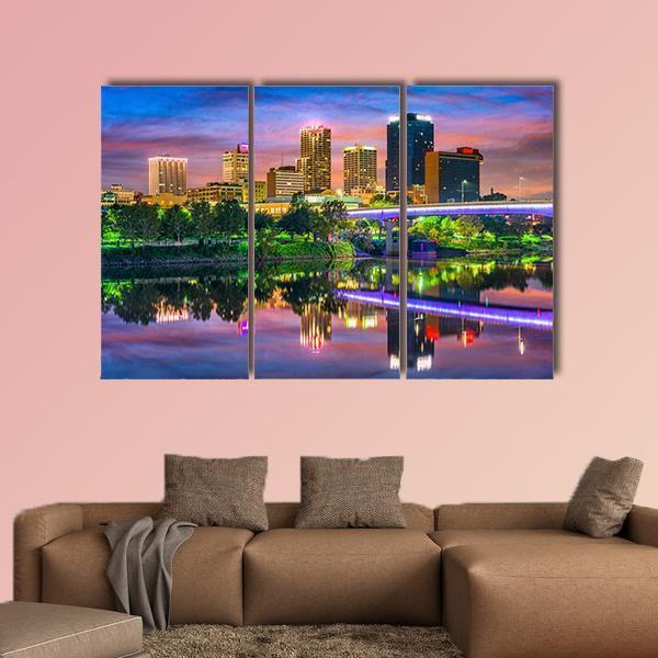 Skyline On The Arkansas River Canvas Wall Art-3 Horizontal-Gallery Wrap-37" x 24"-Tiaracle