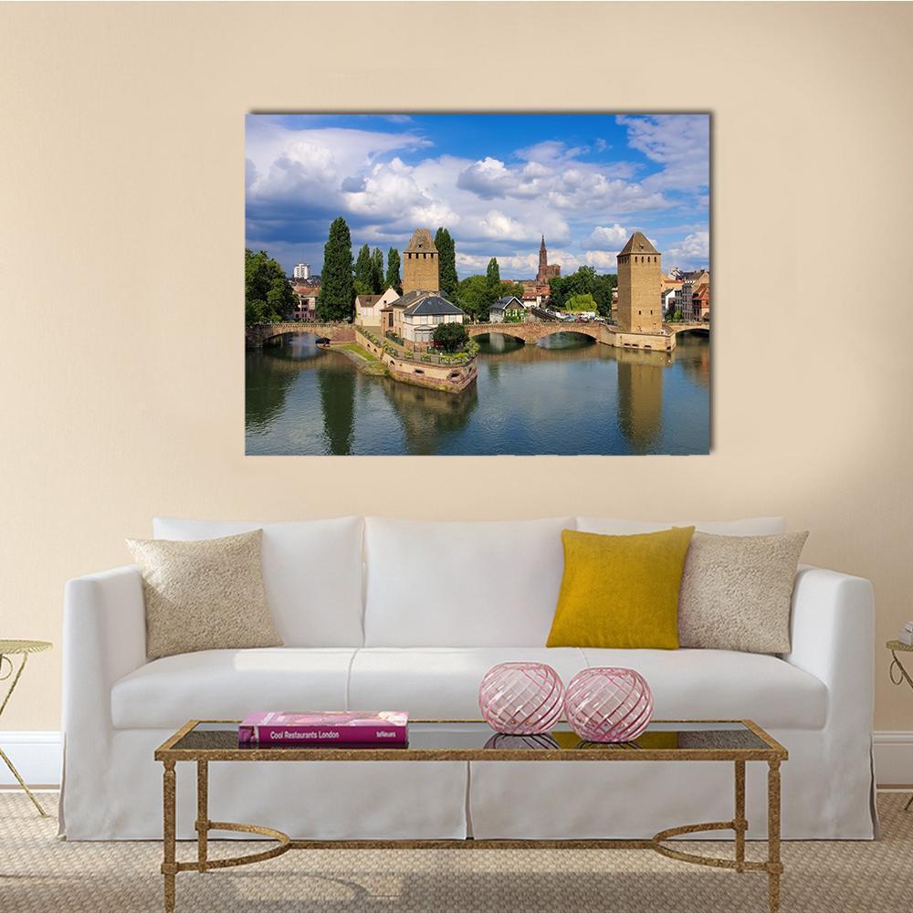 Skyline Strasbourg In Alsace Canvas Wall Art-1 Piece-Gallery Wrap-48" x 32"-Tiaracle