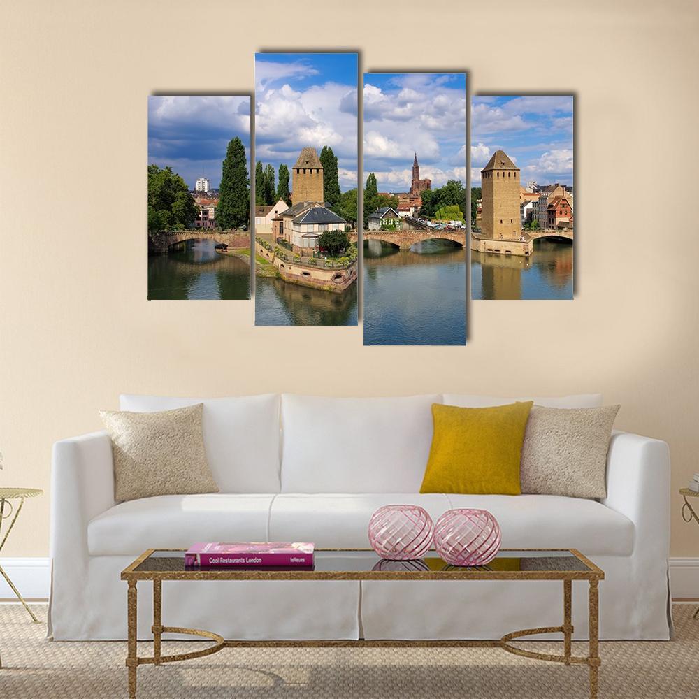 Skyline Strasbourg In Alsace Canvas Wall Art-4 Pop-Gallery Wrap-50" x 32"-Tiaracle