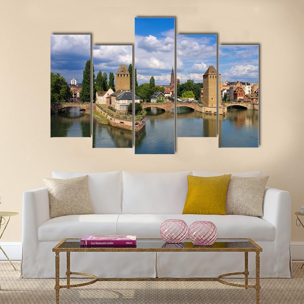 Skyline Strasbourg In Alsace Canvas Wall Art-5 Pop-Gallery Wrap-47" x 32"-Tiaracle