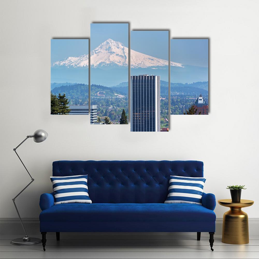 Skyscrapers In Downtown Portland Canvas Wall Art-4 Pop-Gallery Wrap-50" x 32"-Tiaracle
