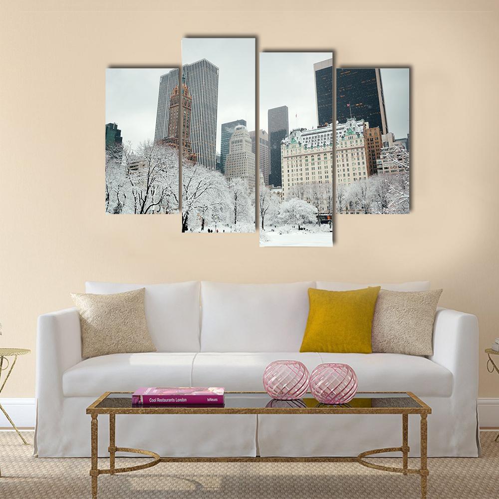 Skyscrapers In Midtown Manhattan Canvas Wall Art-4 Pop-Gallery Wrap-50" x 32"-Tiaracle