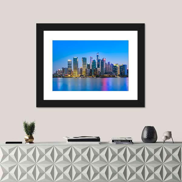 Skyscrapers In Shanghai Financial District Canvas Wall Art-1 Piece-Framed Print-20" x 16"-Tiaracle