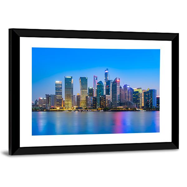 Skyscrapers In Shanghai Financial District Canvas Wall Art-3 Horizontal-Gallery Wrap-25" x 16"-Tiaracle