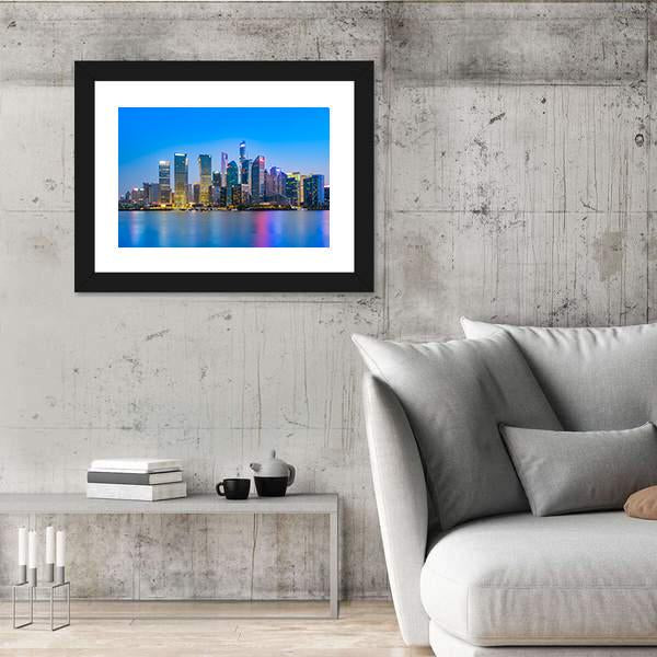 Skyscrapers In Shanghai Financial District Canvas Wall Art-3 Horizontal-Gallery Wrap-25" x 16"-Tiaracle