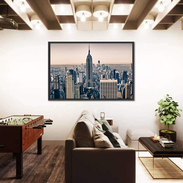 Skyscrapers Of New York City Canvas Wall Art-3 Horizontal-Gallery Wrap-25" x 16"-Tiaracle