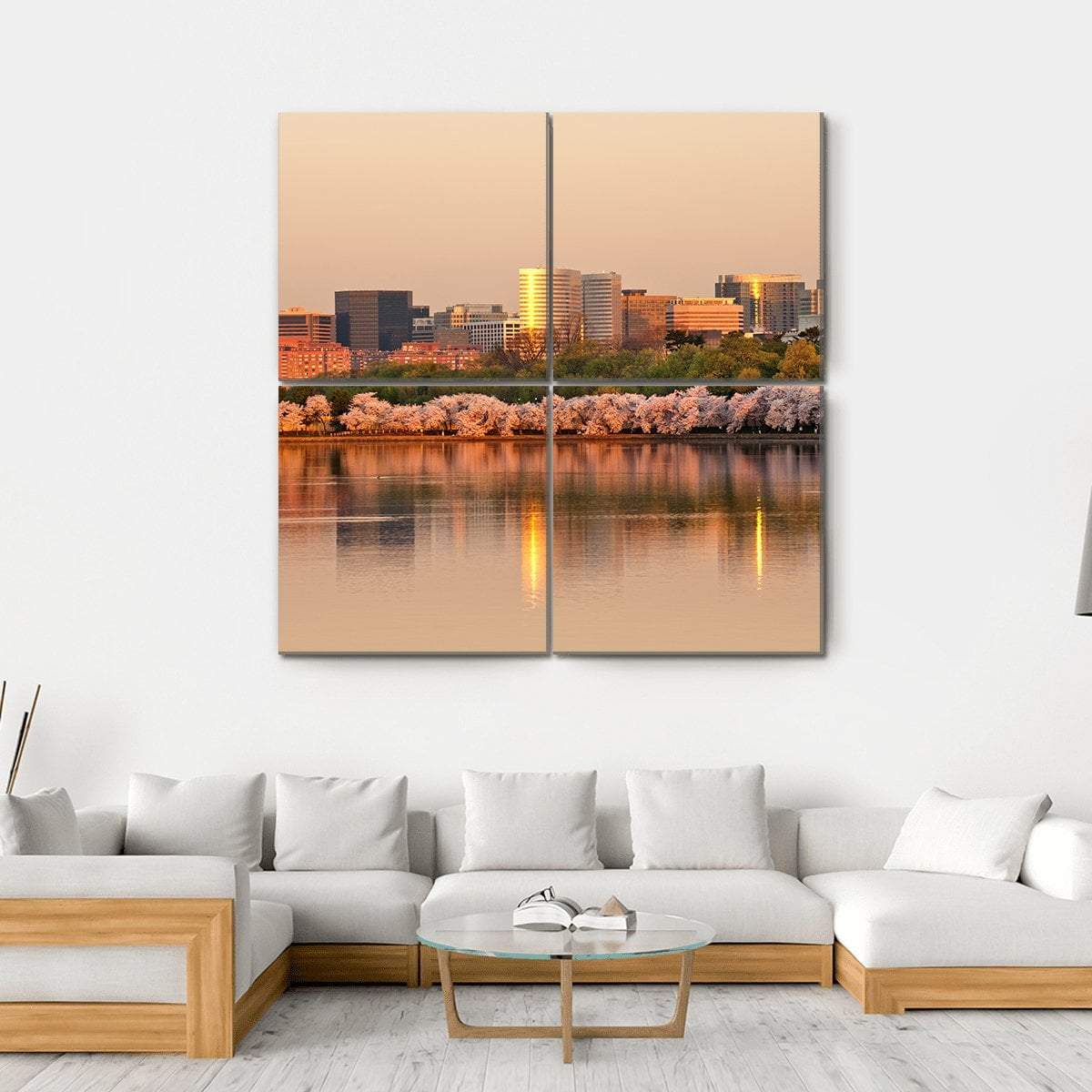 Skyscrapers Of Rosslyn Canvas Wall Art-4 Square-Gallery Wrap-17" x 17"-Tiaracle