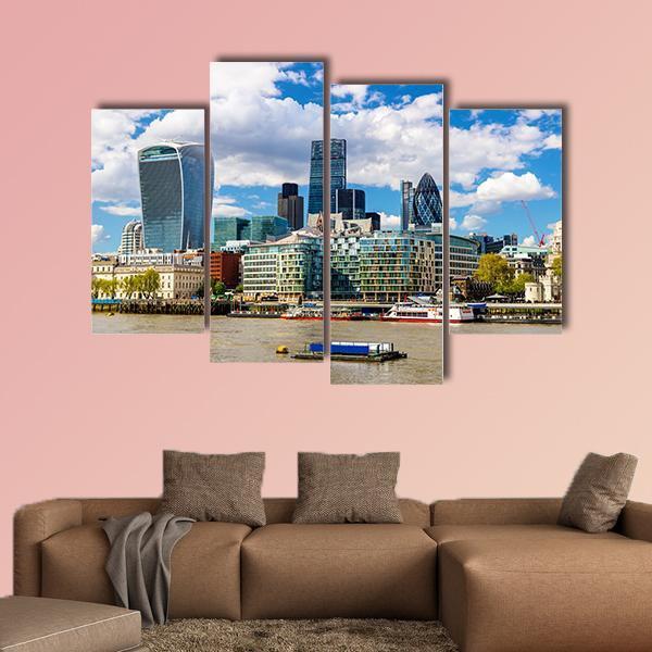 Skyscrapers Of The City Of London Canvas Wall Art-4 Pop-Gallery Wrap-50" x 32"-Tiaracle