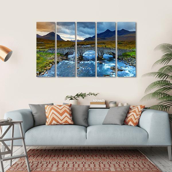 Sligachan Glen With Marsco Mountain Canvas Wall Art-5 Horizontal-Gallery Wrap-22" x 12"-Tiaracle