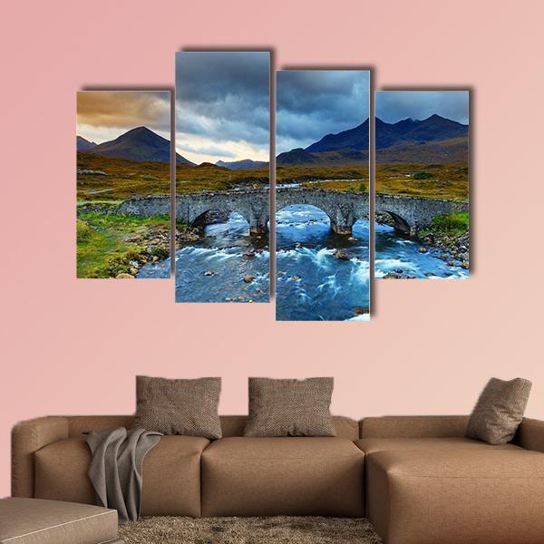Sligachan Glen With Marsco Mountain Canvas Wall Art-4 Pop-Gallery Wrap-50" x 32"-Tiaracle