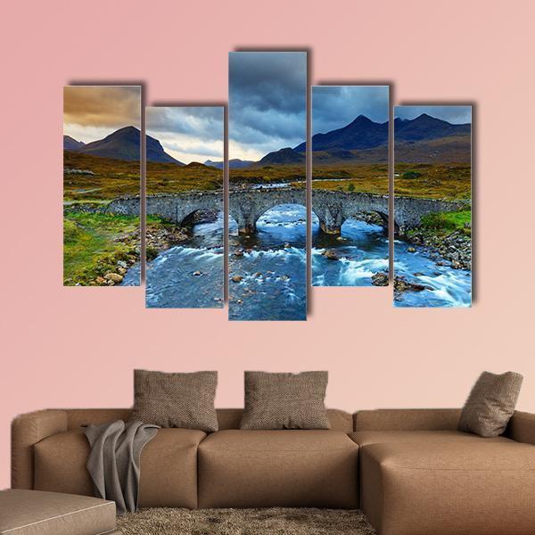 Sligachan Glen With Marsco Mountain Canvas Wall Art-5 Pop-Gallery Wrap-47" x 32"-Tiaracle