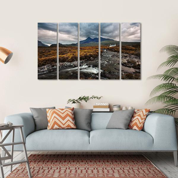 Sligachan Waterfall In United Kingdom Canvas Wall Art-5 Horizontal-Gallery Wrap-22" x 12"-Tiaracle