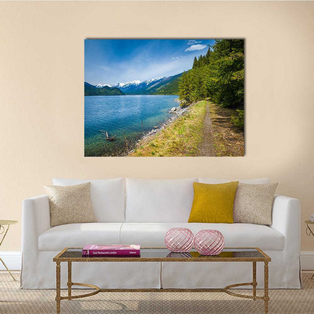 Slocan Lake In British Columbia Canvas Wall Art-1 Piece-Gallery Wrap-48" x 32"-Tiaracle