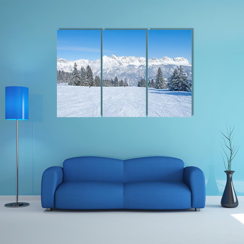 Slope On The Skiing Resort Flumserberg Canvas Wall Art-3 Horizontal-Gallery Wrap-37" x 24"-Tiaracle