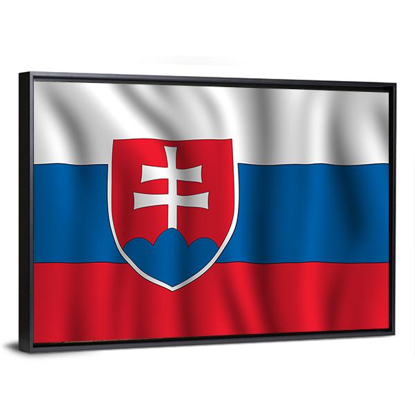 Slovakia National Flag Illustration Canvas Wall Art-3 Horizontal-Gallery Wrap-25" x 16"-Tiaracle