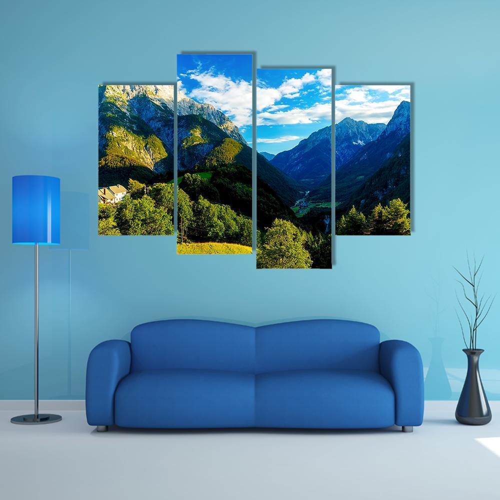 Slovenia Mountain And Valley Canvas Wall Art-4 Pop-Gallery Wrap-50" x 32"-Tiaracle
