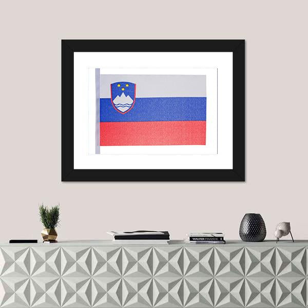 Slovenian Flag Canvas Wall Art-1 Piece-Framed Print-20" x 16"-Tiaracle