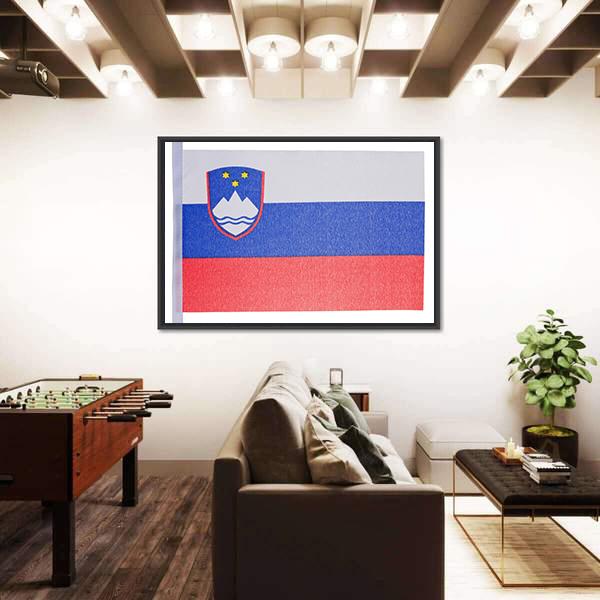 Slovenian Flag Canvas Wall Art-3 Horizontal-Gallery Wrap-25" x 16"-Tiaracle