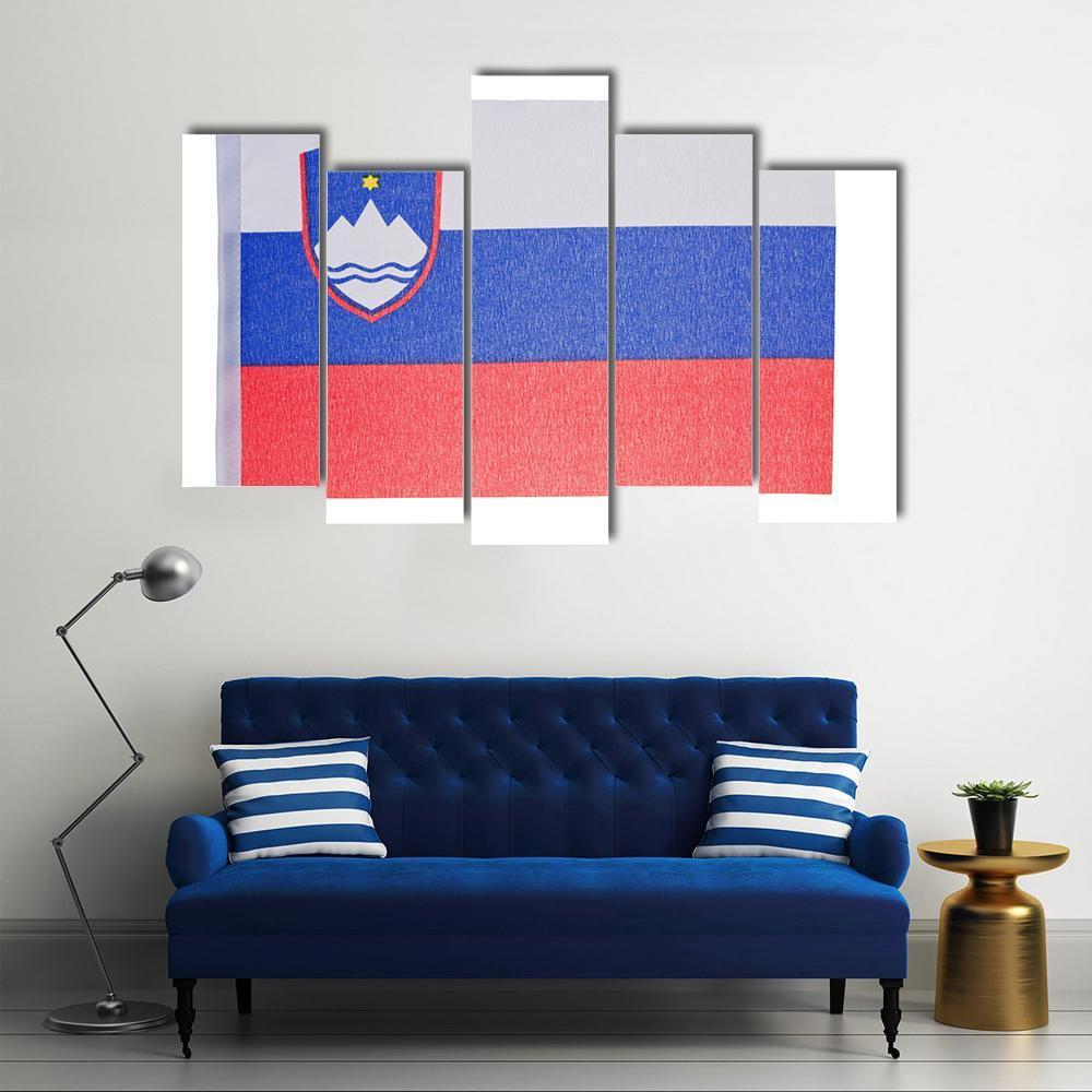 Slovenian Flag Canvas Wall Art-5 Pop-Gallery Wrap-47" x 32"-Tiaracle