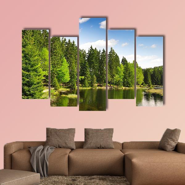 Small Arber Lake Canvas Wall Art-5 Pop-Gallery Wrap-47" x 32"-Tiaracle