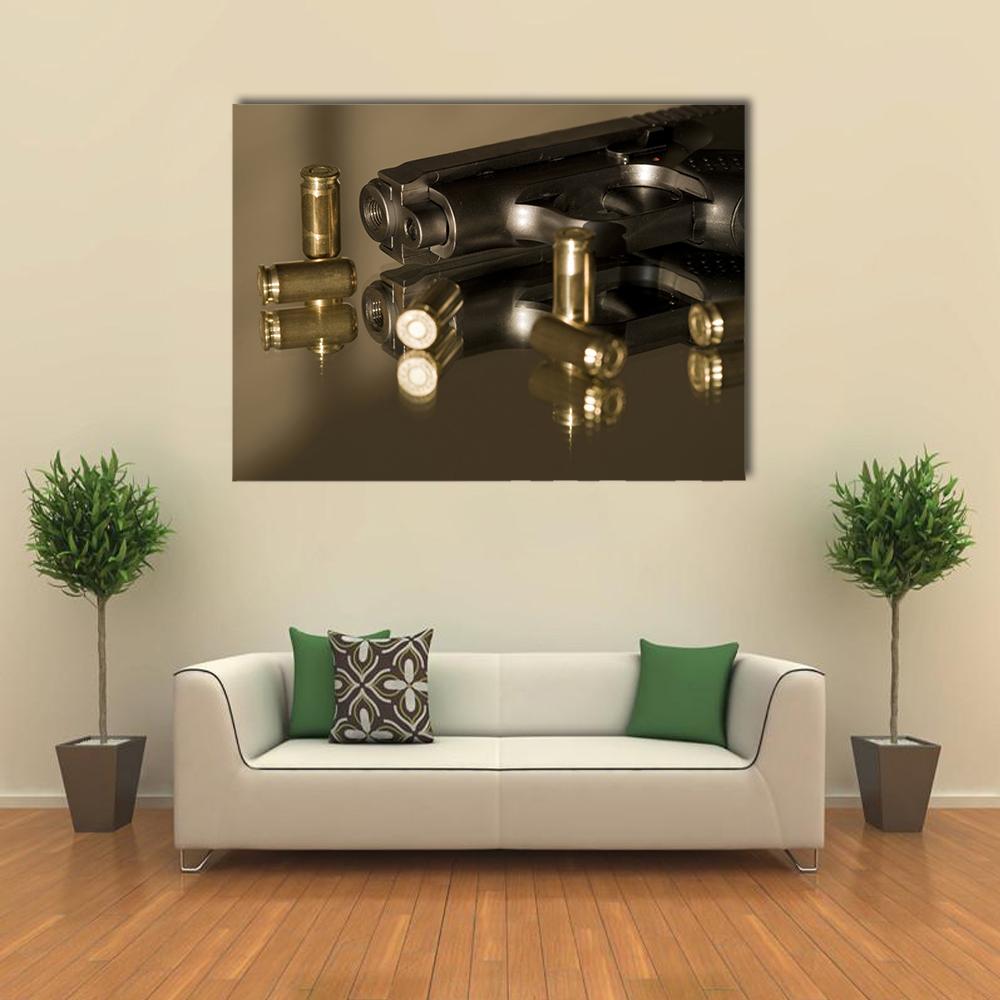 Small Gas Pistols For Self Defense Canvas Wall Art-5 Horizontal-Gallery Wrap-22" x 12"-Tiaracle