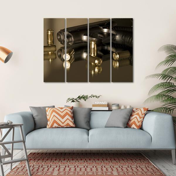 Small Gas Pistols For Self Defense Canvas Wall Art-4 Horizontal-Gallery Wrap-34" x 24"-Tiaracle