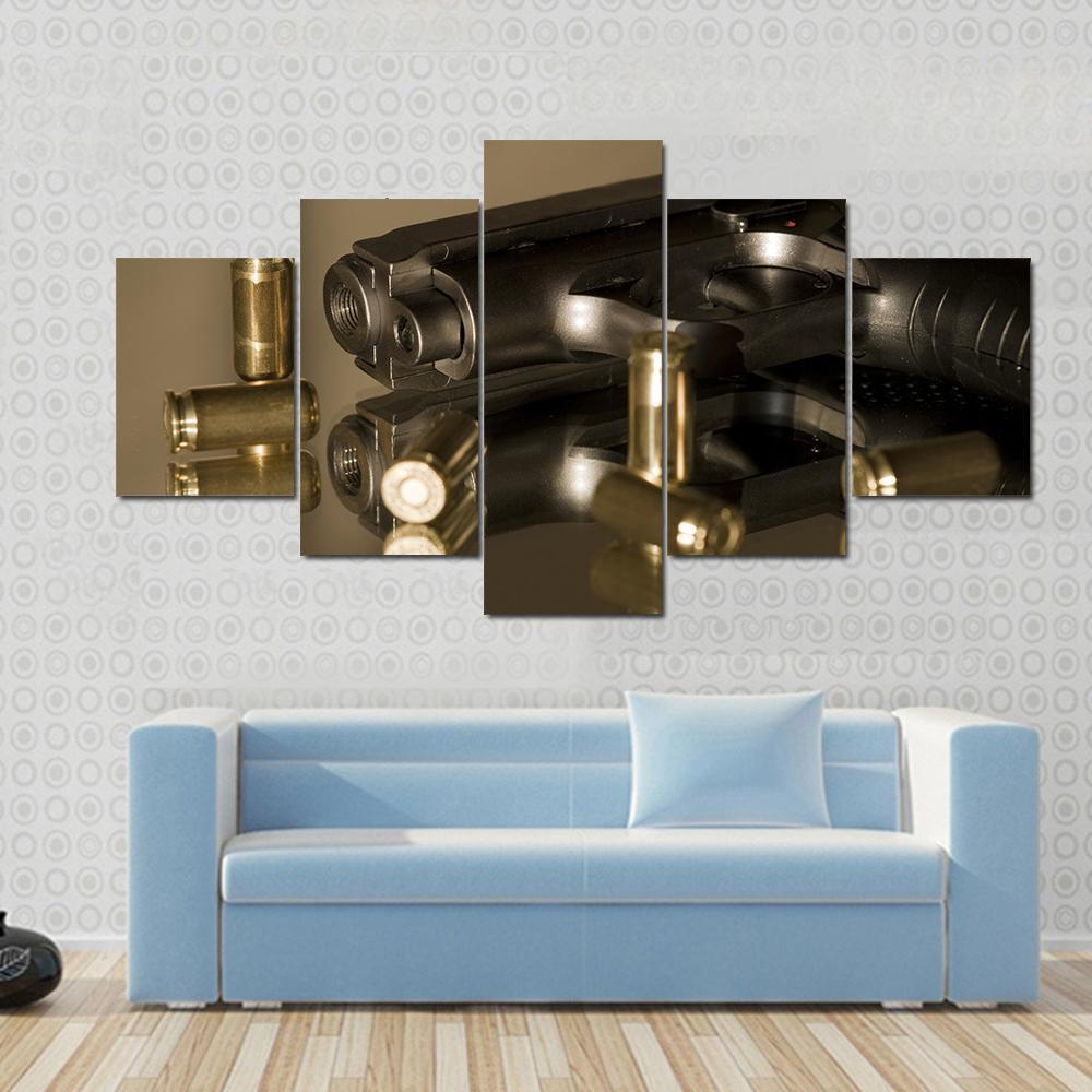 Small Gas Pistols For Self Defense Canvas Wall Art-4 Pop-Gallery Wrap-50" x 32"-Tiaracle