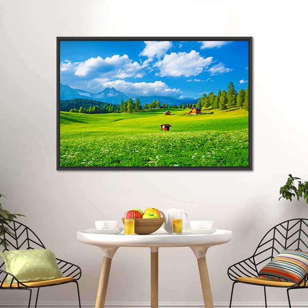 Small Houses In Seefeld Canvas Wall Art-3 Horizontal-Gallery Wrap-25" x 16"-Tiaracle