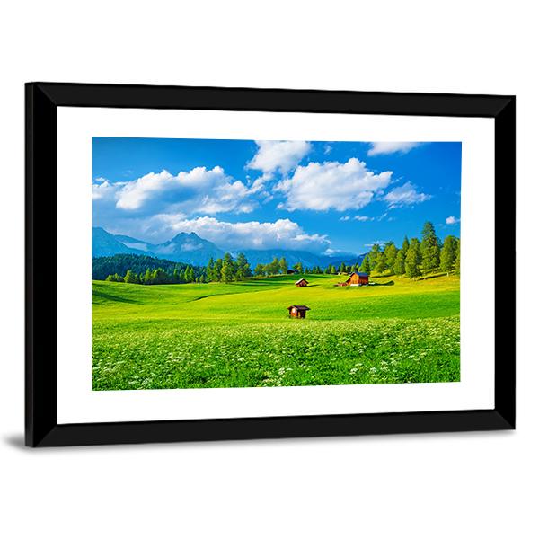 Small Houses In Seefeld Canvas Wall Art-3 Horizontal-Gallery Wrap-25&quot; x 16&quot;-Tiaracle