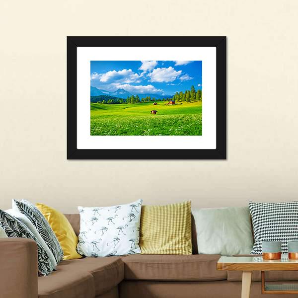 Small Houses In Seefeld Canvas Wall Art-3 Horizontal-Gallery Wrap-25&quot; x 16&quot;-Tiaracle