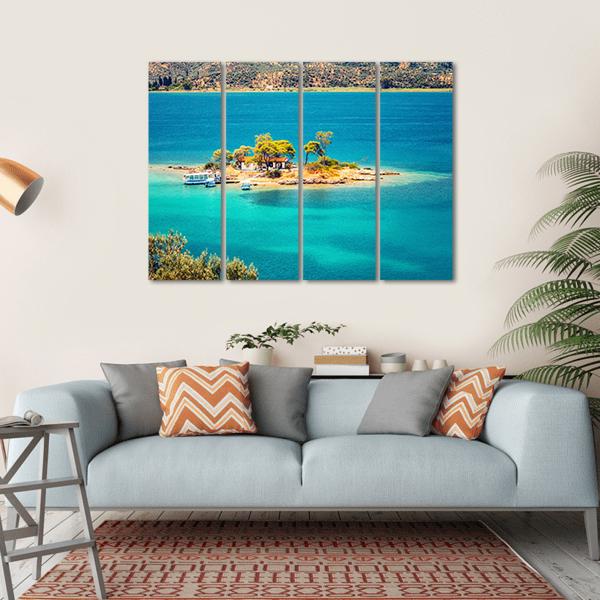 Small Island In Aegean Sea Canvas Wall Art-4 Horizontal-Gallery Wrap-34" x 24"-Tiaracle