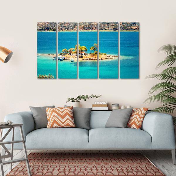 Small Island In Aegean Sea Canvas Wall Art-5 Horizontal-Gallery Wrap-22" x 12"-Tiaracle