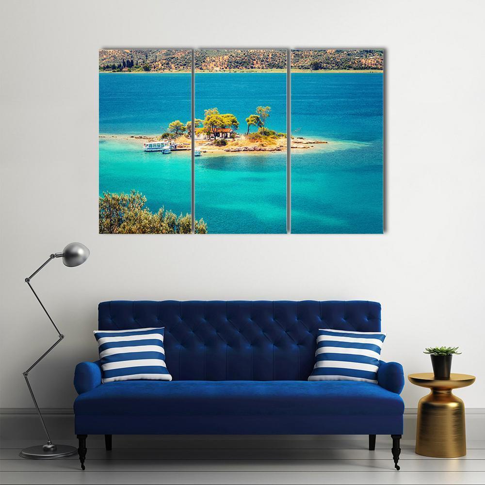 Small Island In Aegean Sea Canvas Wall Art-3 Horizontal-Gallery Wrap-37" x 24"-Tiaracle