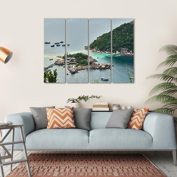 Small Island Near Ko Tao In Thailand Canvas Wall Art-4 Horizontal-Gallery Wrap-34" x 24"-Tiaracle