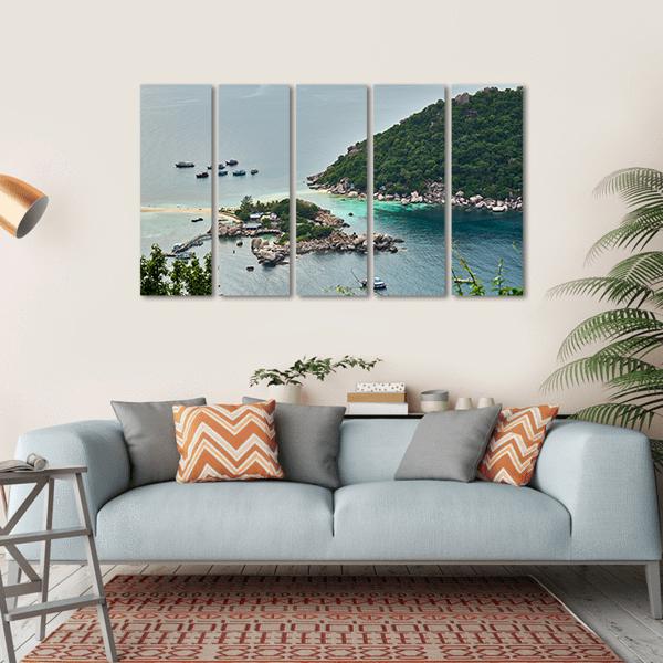 Small Island Near Ko Tao In Thailand Canvas Wall Art-5 Horizontal-Gallery Wrap-22" x 12"-Tiaracle