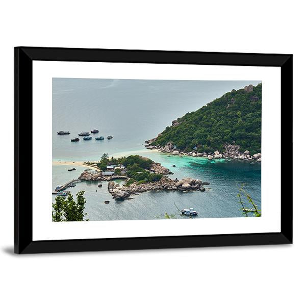 Small Island Near Ko Tao In Thailand Canvas Wall Art-3 Horizontal-Gallery Wrap-25" x 16"-Tiaracle