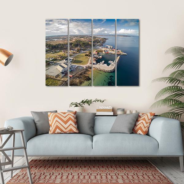 Small Norwegian Island Canvas Wall Art-4 Horizontal-Gallery Wrap-34" x 24"-Tiaracle