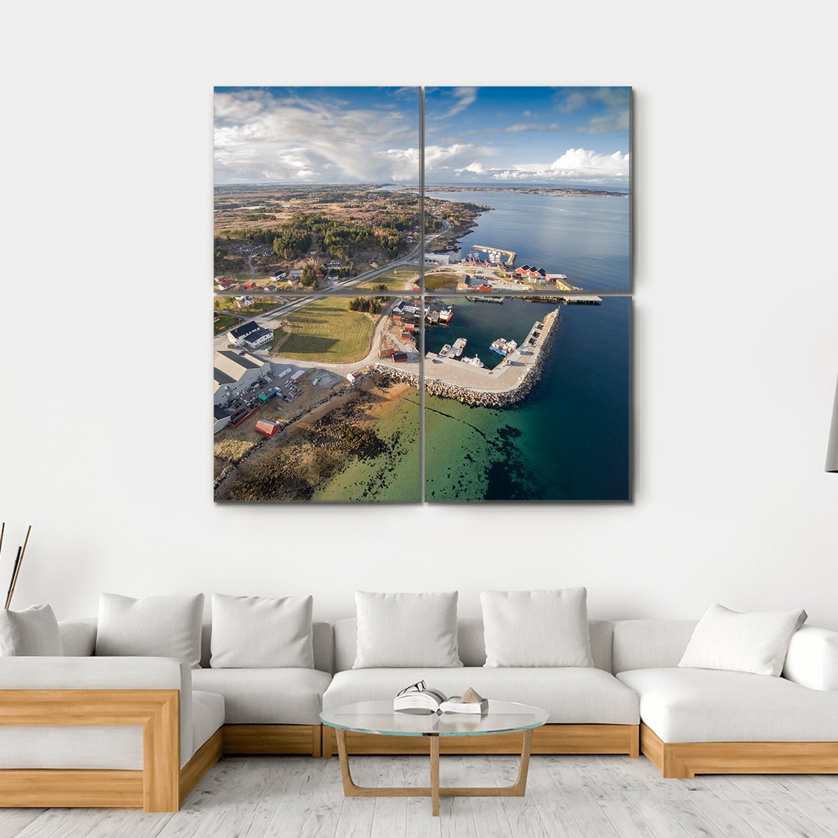 Small Norwegian Island Canvas Wall Art-4 Square-Gallery Wrap-17" x 17"-Tiaracle